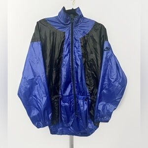 Nike Womens Small Oversized cinched waist Running Windbreaker Jacket Blue Swirl